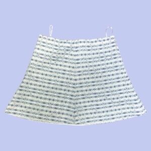 J. Crew Elegant Blue and Cream Gold Mini Aline Skirt Size 12